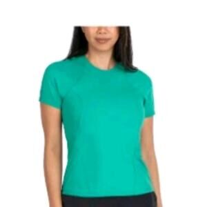 NEW Women's Small SPYDER Active Rib Short Stretch Tee Green Small